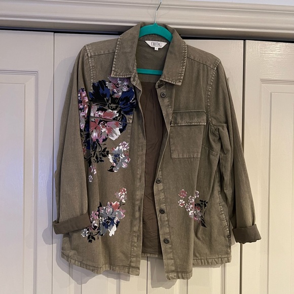 nine Jackets & Blazers - Army-style topper with floral paintings